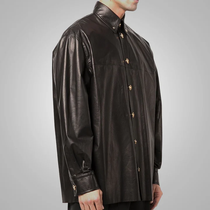 Men Leather Shirt