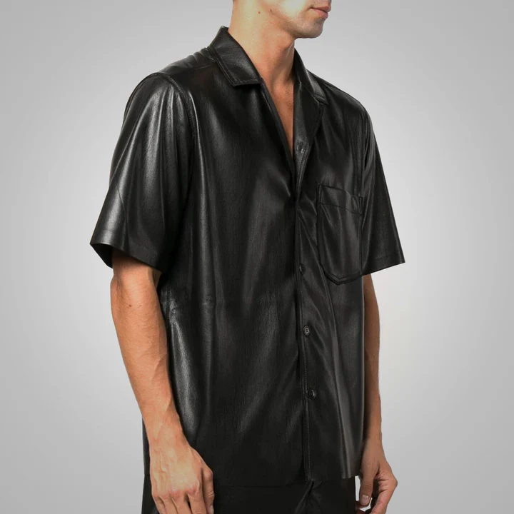 Men Leather Shirt