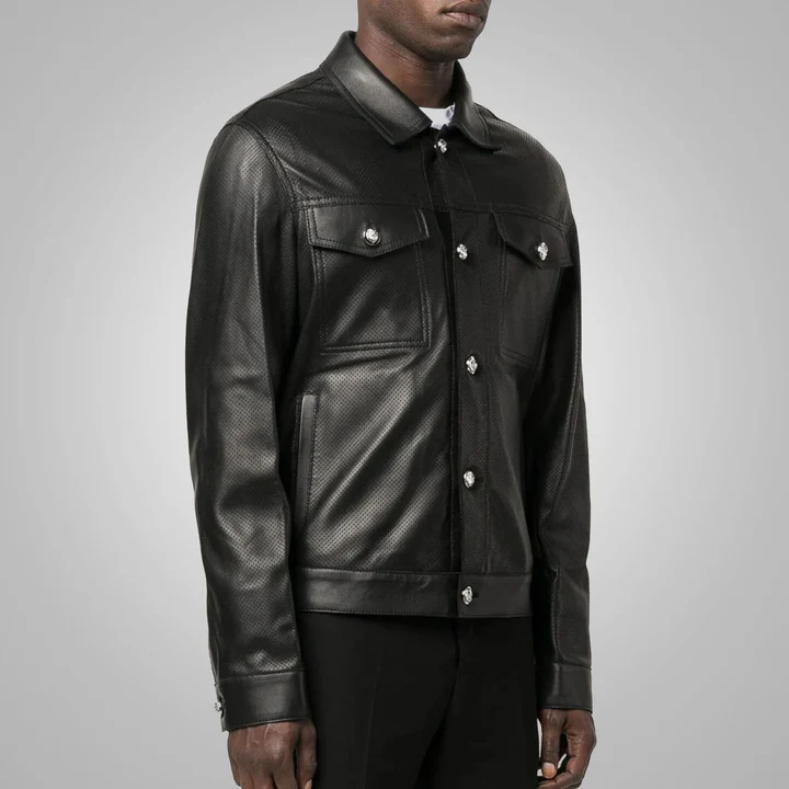 Men Leather Shirt