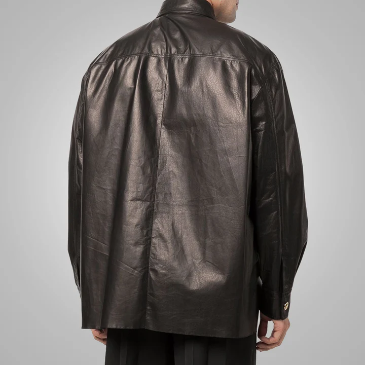 Men Leather Shirt - Image 2